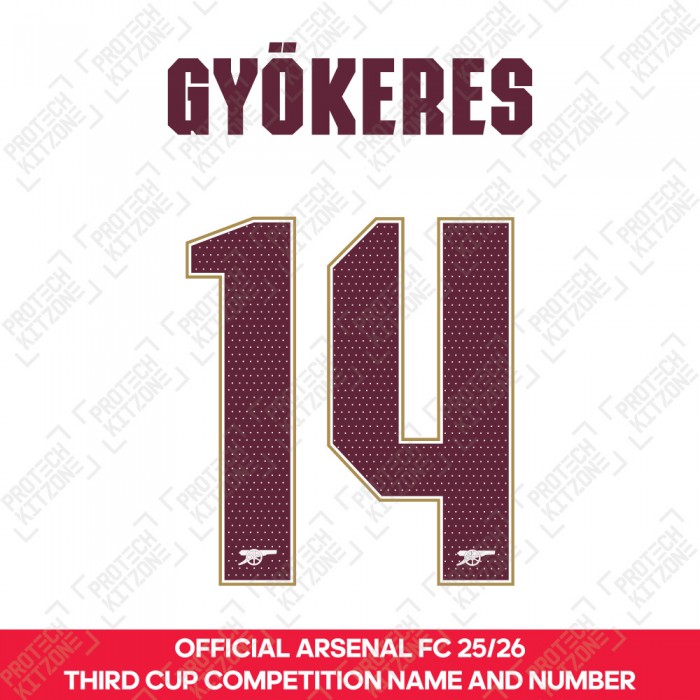 Gyökeres 14- Official Arsenal 2025/26 Third Club Name and